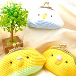 セキセイインコ　セキさん　がま口　財布