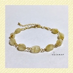 天然石ルチルクォーツのブレスレット gold