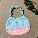 女の子スタイ ゴム 水色リボン 