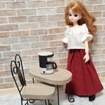 スカート.ドール洋服(ワイン)