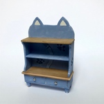 ネコ耳棚しっぽ付き(ブルーグレイ)