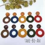 選べる10色 フェイクレザー秋色フープの耳飾り