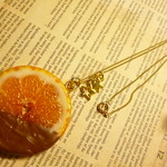 *限定*ネックレス(チョコスライスオレンジ×王冠パール)*