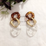 3色アクリルチェーンピアス イヤリング 樹脂