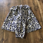  SALE90㎝えりフリルブラウス  ネイビー花柄