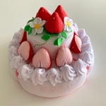 フェルトのおままごと いちごの2段ケーキ！