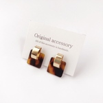 【A】gold×べっ甲 mini  ピアス/イヤリング 