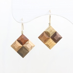 【新作】Wood Crystal　スクエアピアス・イヤリング