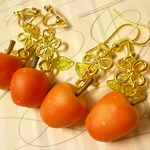 *限定*ピアス＆イヤリング(丸ごとりんご×葉っぱ)