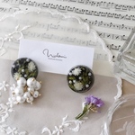  flower pattern BLK［pierce/earring］