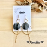❤︎べっこうプレート×ゴールドフープピアス