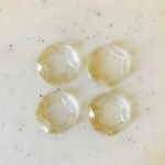  Vintage Clear Hexagon Carved 17mm Cabochons 