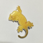 クレステッドゲッコーのブローチ(イエロー)