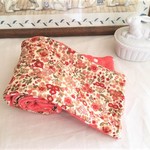 ８重ガーゼマフラーフェイスタオル*Liberty調flower*レッド*リバティ調