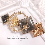 新作 Ｂ×Ｂ ゴールドブラックパールバレッタ