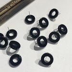 サークル ブラック ピアス  ブラック  18mm  5ペア  10個