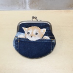 ポッケ猫のがま口コインケース（B）