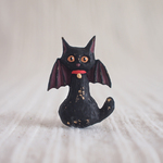 ブローチ　こうもり黒猫（ボックス付き）