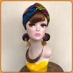 一点もの リバーシブル アフリカン ターバン ヘアターバン ヘアバンド レトロポップ ボヘミアン