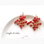 new♡red bijou branch【ピアス】