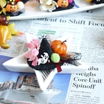 たれ耳うさぎ用ハロウィン耳飾り3（おばけ）　うさぎ用魔女の帽子