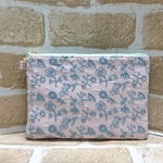 《mina perhonen》CHECK&STRIPE【field of flower】＊大きめフラットポーチ