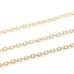 【3m】 2.6×4mm　線径0.7m m あずきチェーン 高品質 マットゴールド ネックレス　ピアスに・チェーンパーツ