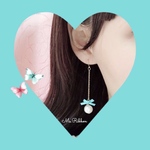 1粒コットンパールピアス/イヤリング《ティファニーブルー》