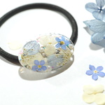 レジンのヘアゴム(勿忘草×紫陽花)