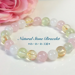 💛シトリンとモルガナイトとプレナイトとレインボームーンストーンの天然石ブレスレット/パワーストーン