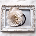 ミンクファーと異素材コラージュヘアゴム＊