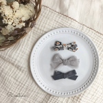 3個セット♡ A/W チュールとちょうちょむすびリボンのベビーヘアクリップ 3