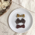 3個セット♡ A/W チュールとちょうちょむすびリボンのベビーヘアクリップ 7