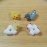  再販）ことり　ガラス　ビーズ　文鳥　オカメインコ　ヒヨコ　4種セット