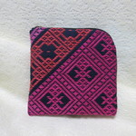 Ⅿ様オーダー　津軽こぎんで仕立てたコインケース　紺×ピンク系