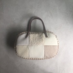 そらまめバッグ(wool patch - white x beige - )
