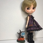 ハロウィン紫ワンピ ブライスサイズ 