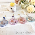水晶とハムスターのチャーム