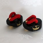 Blythe outfit ◆おこぼ・ぽっくり・ミニ下駄・和飾り・黒・鶴①・ブライス