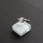 ブルーカルセドニー　ローズカットリング　SILVER925