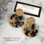 秋色べっ甲×ゴールド ピアス/イヤリング