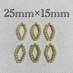 importアクリルパール付きドロップチャーム ゴールド 6個入