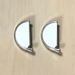 SILVER WHITE HALF MOON BUTTON PARTS