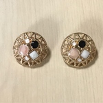 GOLD MULTICOLOR ROUND BUTTON PARTS