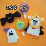 しろくまくんのハロウィンパーティーガーランド  羊毛フェルト