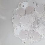 スパンコール 約160枚(約4g) トップホール 丸 8mm 光沢 白 (SCC08SWHJBTH)