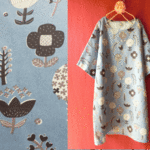 ◆SALE◆北欧お花模様ワンピース　水色 