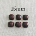 importアクリルスクエアカボション ブラウン 6個入り