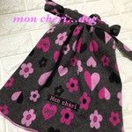 完成品値引き 微起毛ハートのジャカードニットワンピ 犬服