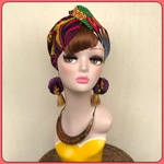 一点もの リバーシブル アフリカン ターバン ヘアターバン ヘアバンド レトロポップ ボヘミアン